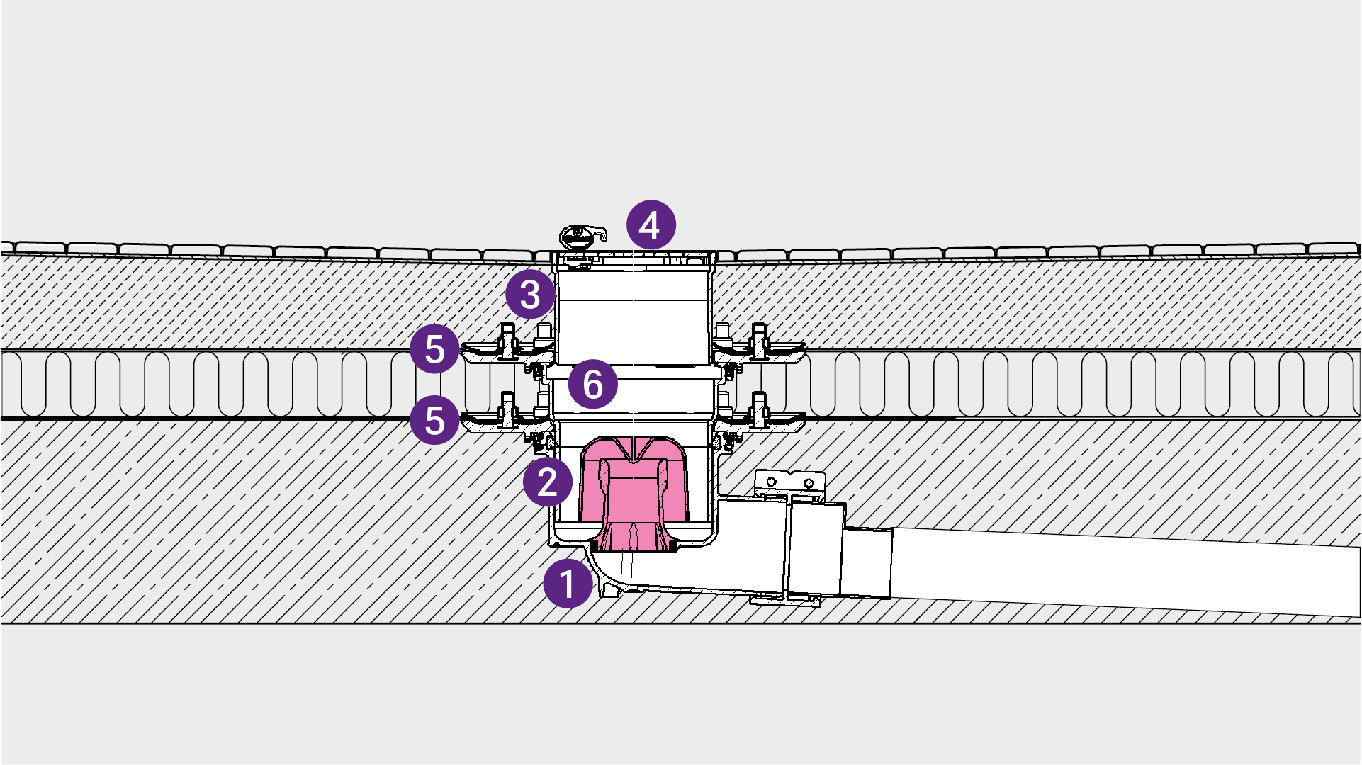 Dessin technique : étanchéité avec deux membranes d'étanchéité