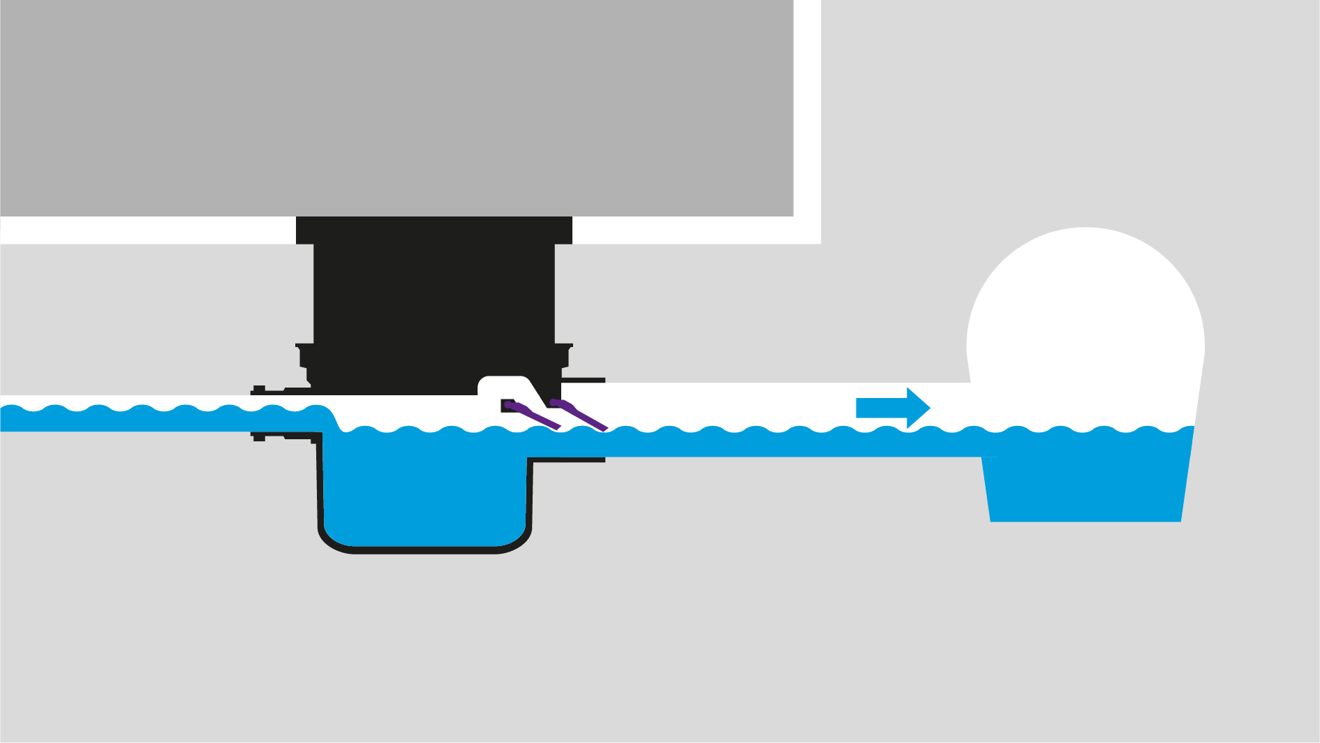 Pumpfix S basement drain in normal operation