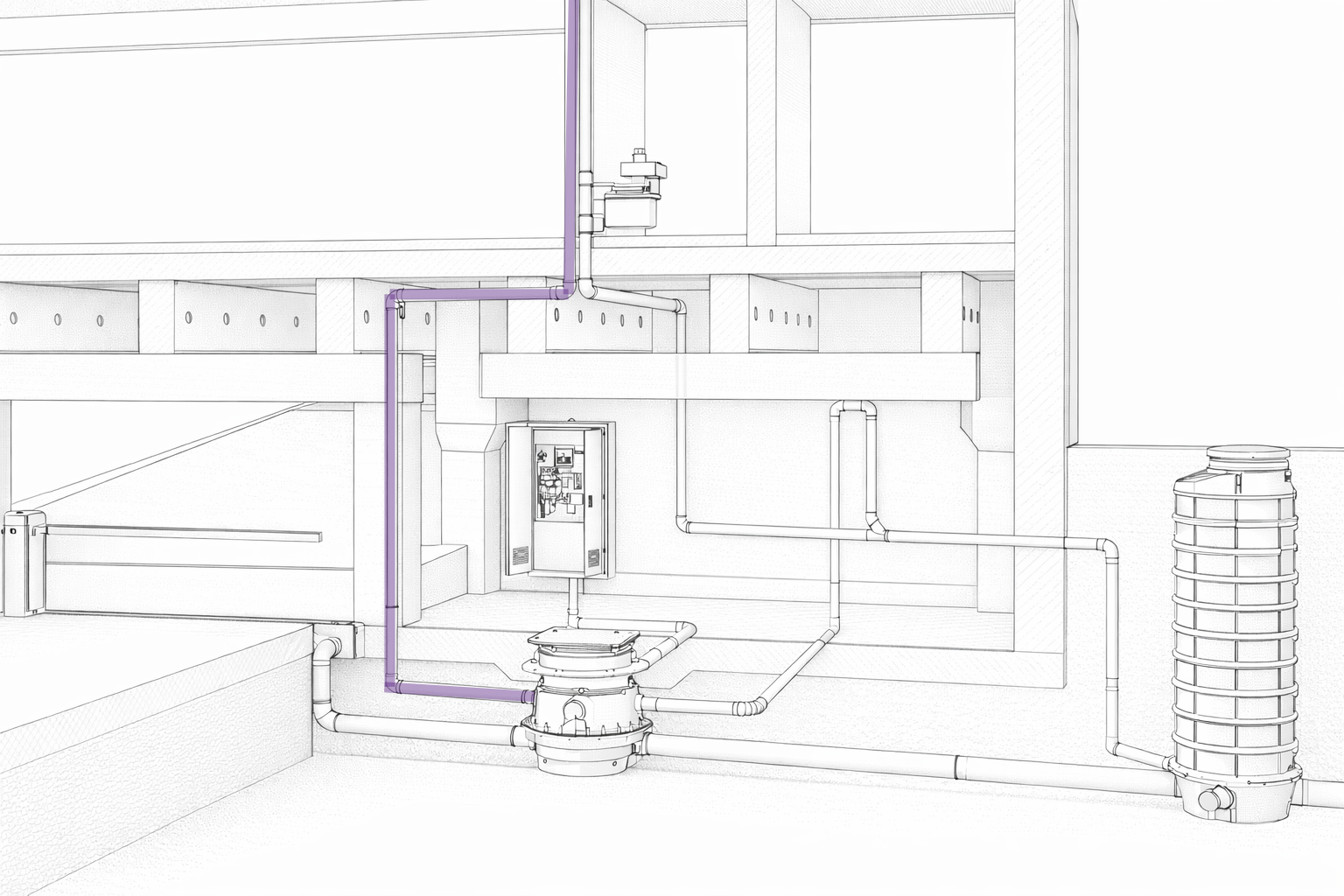 Exemple d'installation dans une cave avec ventilation Exemple d'installation dans une cave avec ventilation