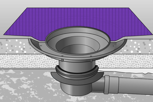 Schéma de montage : Étape 2 - Coller la membrane d'étanchéité Schéma de montage : Étape 2 - Coller la membrane d'étanchéité