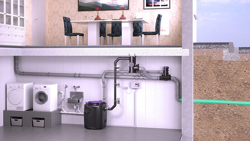 Exemple d'installation du dispositif de ventilation CleverVent dans une maison individuelle.