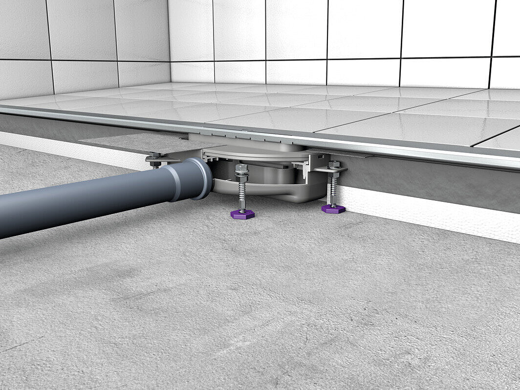 Exemple d'installation du caniveau de douche Linearis Infinity Exemple d'installation du caniveau de douche Linearis Infinity
