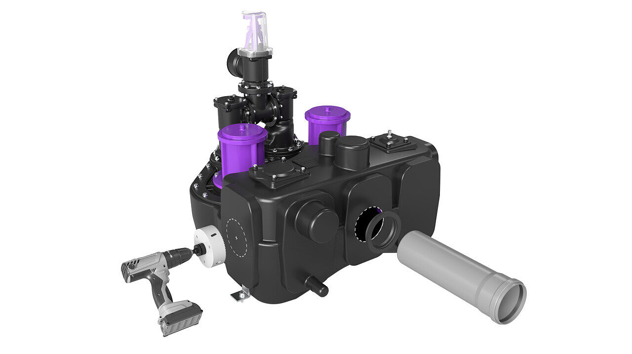 Aqualift F, possibilités de perçage variables