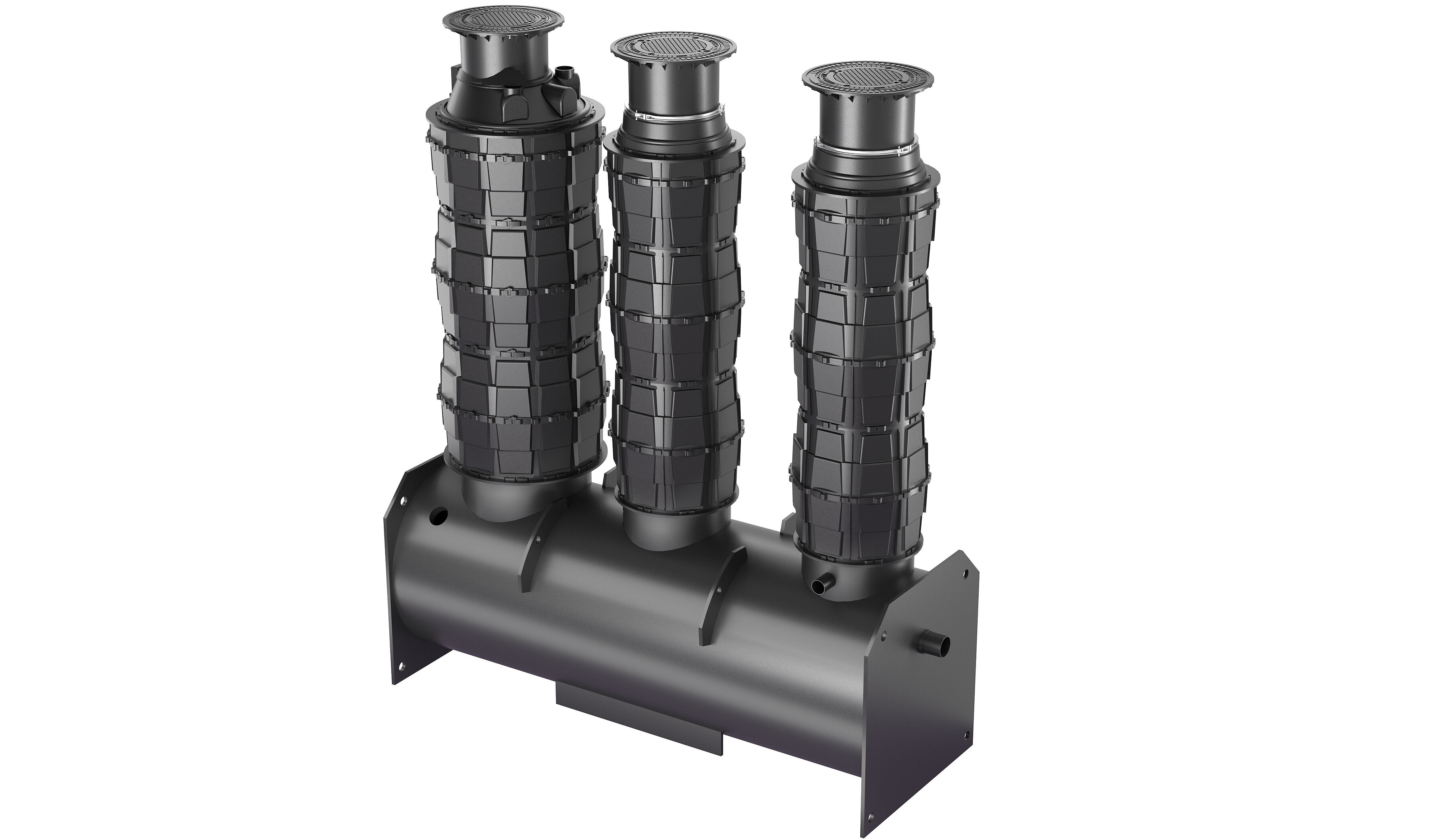 Séparateur à graisses dans un regard double paroi renforcée pour une installation enterrée en profondeur Séparateur à graisses dans un regard double paroi renforcée pour une installation enterrée en profondeur