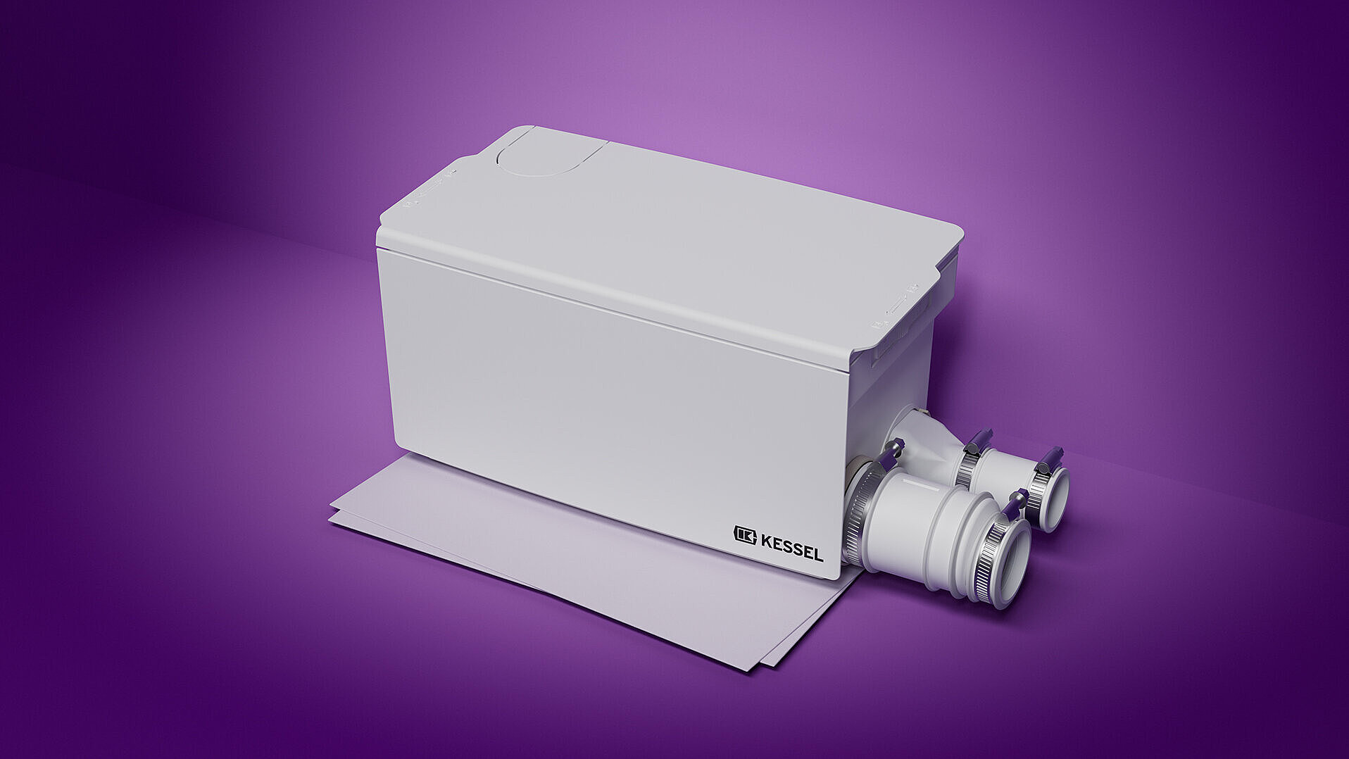 Si petite qu'elle tient sur une feuille A4 Le poste de relevage Minilift est représenté sur une feuille de format A4 afin d'illustrer les proportions.