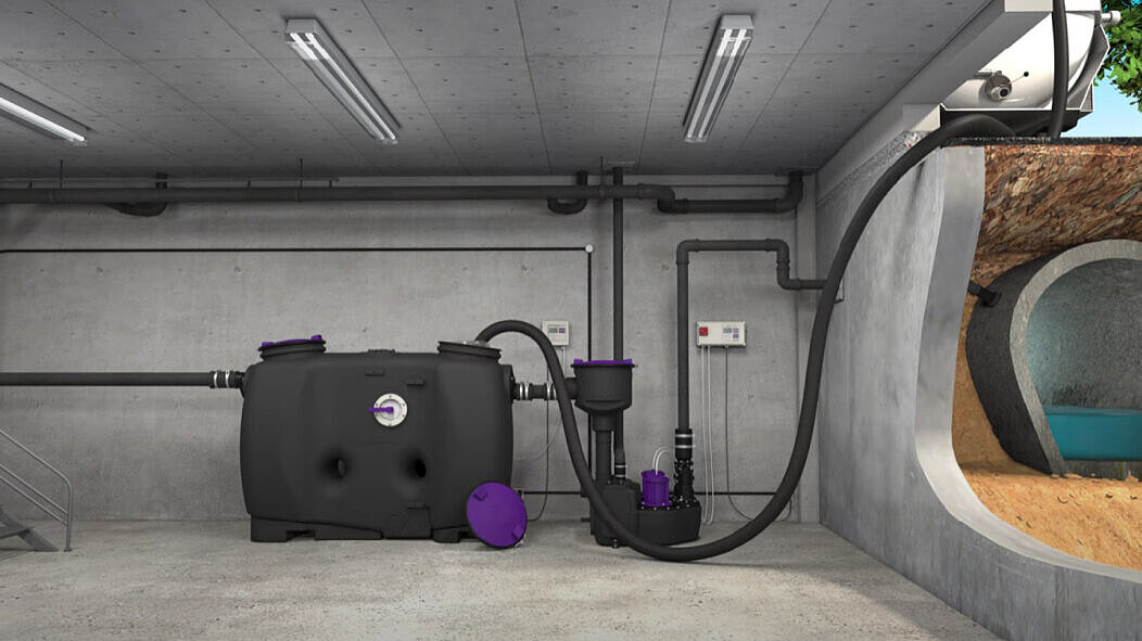 Exemple de vidange pour les séparateurs à graisses autonomes