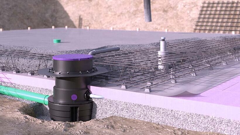 Station de relevage Aqualift F Compact, montage sur plaque de sol