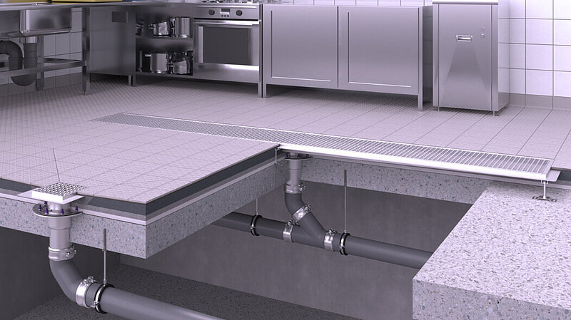 Proposition d'installation de siphons en acier inoxydable dans les cuisines professionnelles