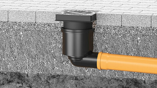 Siphon de cour intégré dans une surface pavée Siphon de cour intégré dans une surface pavée