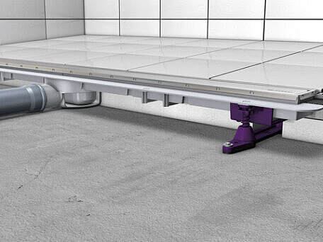 Exemple d'installation du caniveau de douche Linearis Compact Exemple d'installation du caniveau de douche Linearis Compact