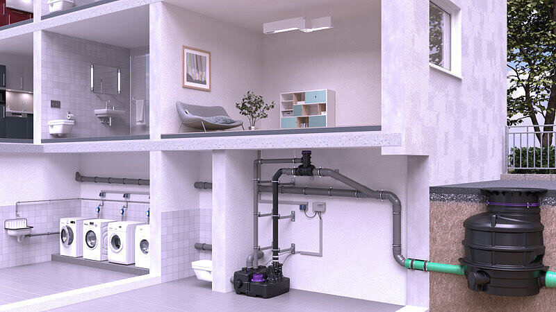 Exemple d'installation du dispositif de ventilation CleverVent dans un immeuble collectif.